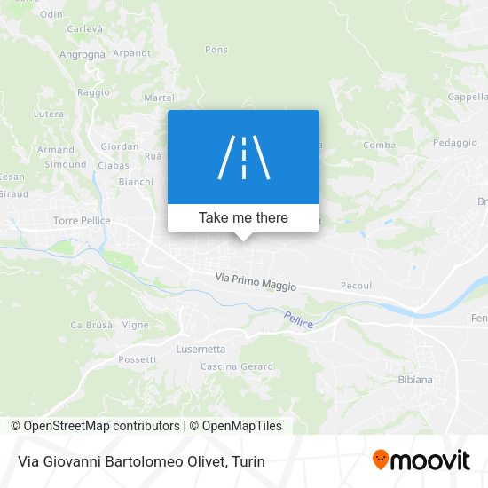 Via Giovanni Bartolomeo Olivet map