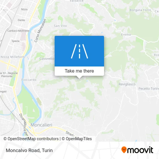 Moncalvo Road map