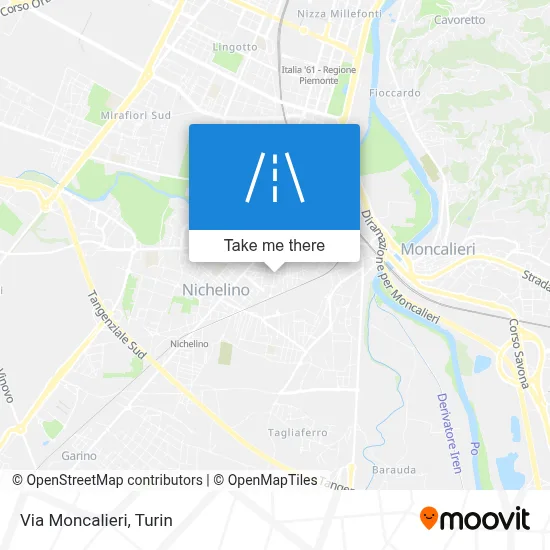 Via Moncalieri map