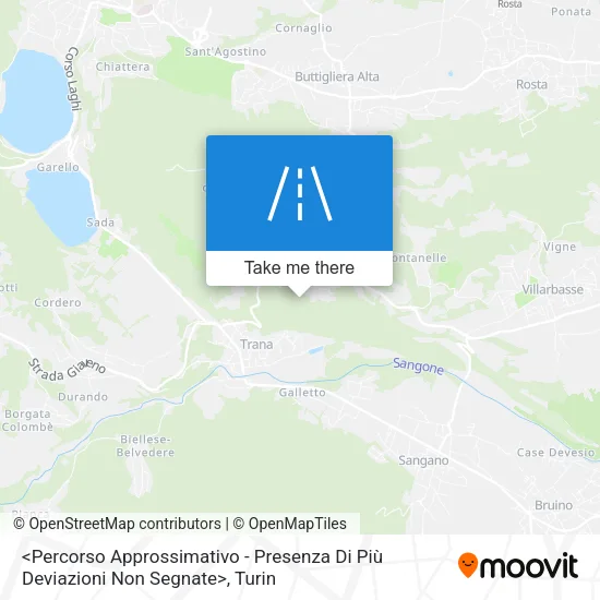 <Percorso Approssimativo - Presenza Di Più Deviazioni Non Segnate> map