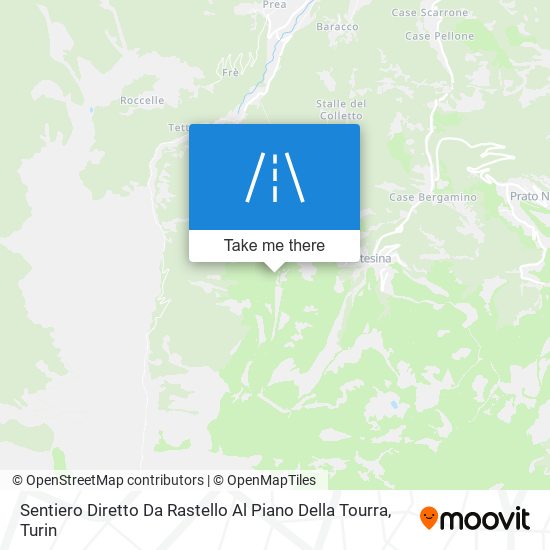 Sentiero Diretto Da Rastello Al Piano Della Tourra map