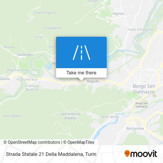 Strada Statale 21 Della Maddalena map
