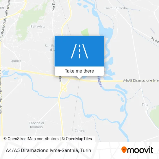 A4 / A5 Diramazione Ivrea-Santhià map