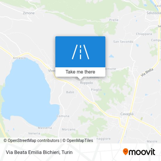 Via Beata Emilia Bichieri map