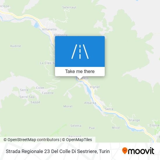 Strada Regionale 23 Del Colle Di Sestriere map