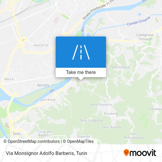 Via Monsignor Adolfo Barberis map
