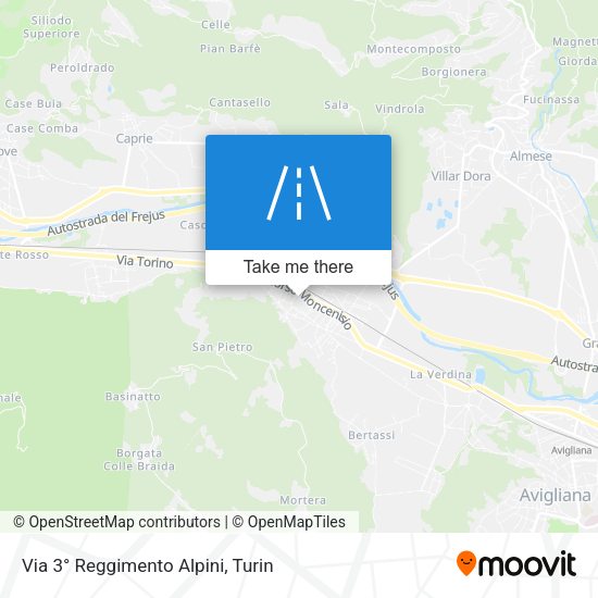 Via 3° Reggimento Alpini map