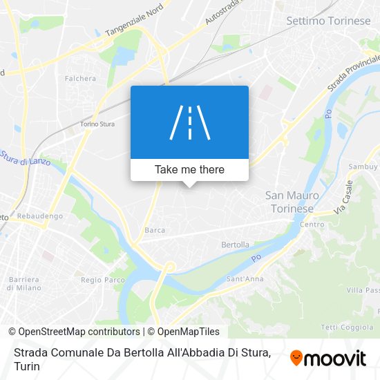 Strada Comunale Da Bertolla All'Abbadia Di Stura map