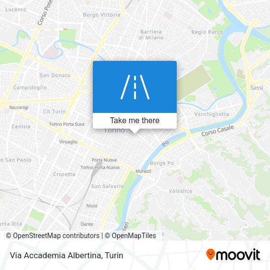 Via Accademia Albertina map