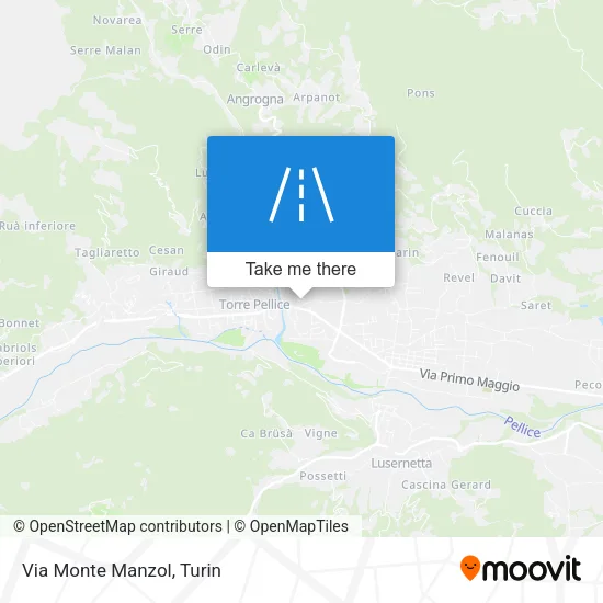 Via Monte Manzol map