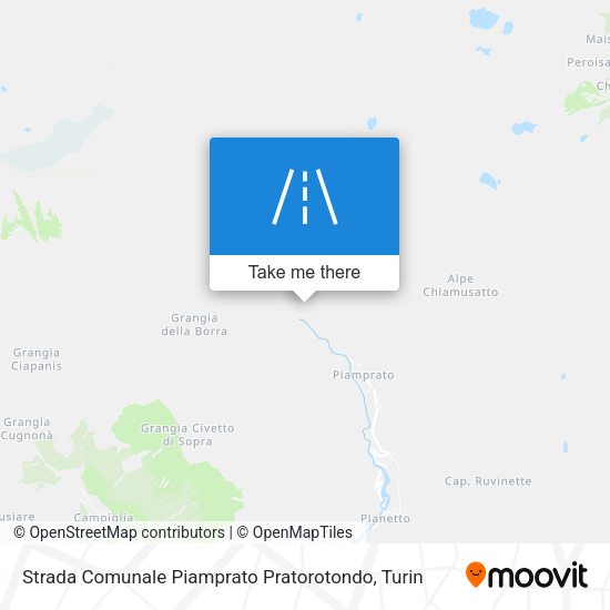 Strada Comunale Piamprato Pratorotondo map