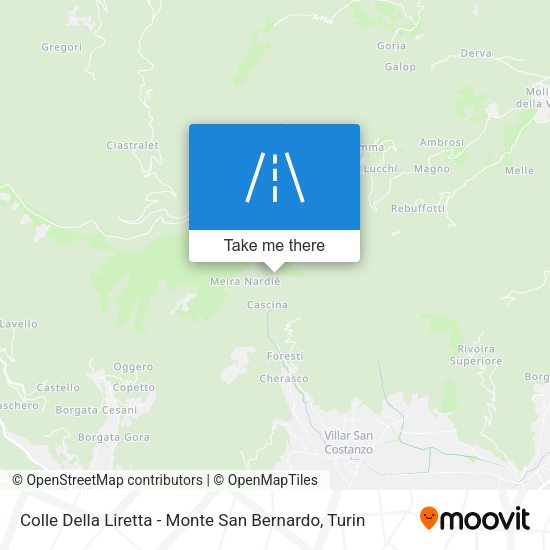 Colle Della Liretta - Monte San Bernardo map