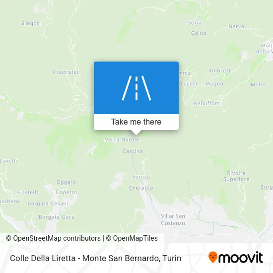 Colle Della Liretta - Monte San Bernardo map