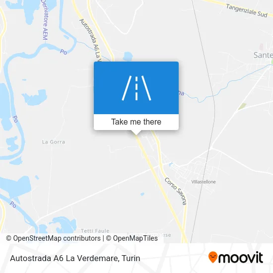 Autostrada A6 La Verdemare map