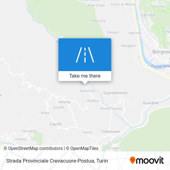 Strada Provinciale Crevacuore-Postua map