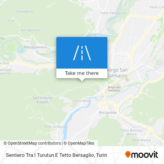 Sentiero Tra I Turutun E Tetto Bersaglio map