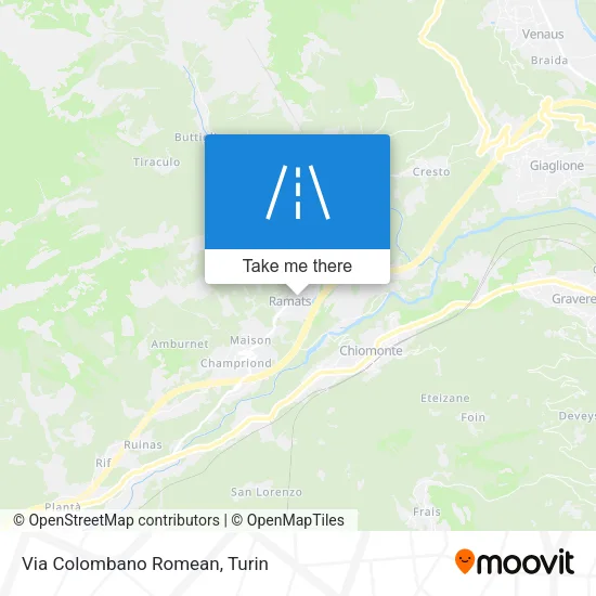 Via Colombano Romean map