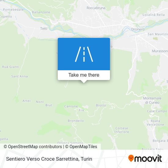 Sentiero Verso Croce Sarrettina map