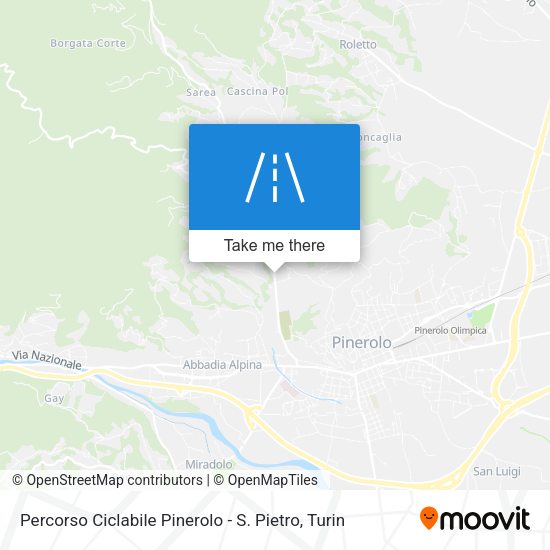 Percorso Ciclabile Pinerolo - S. Pietro map