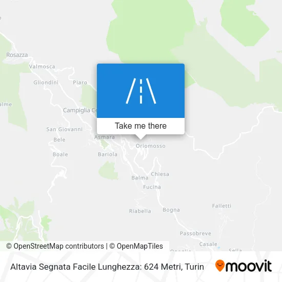 Altavia Segnata Facile Lunghezza: 624 Metri map