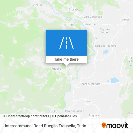 Intercommunal Road Rueglio Trausella map