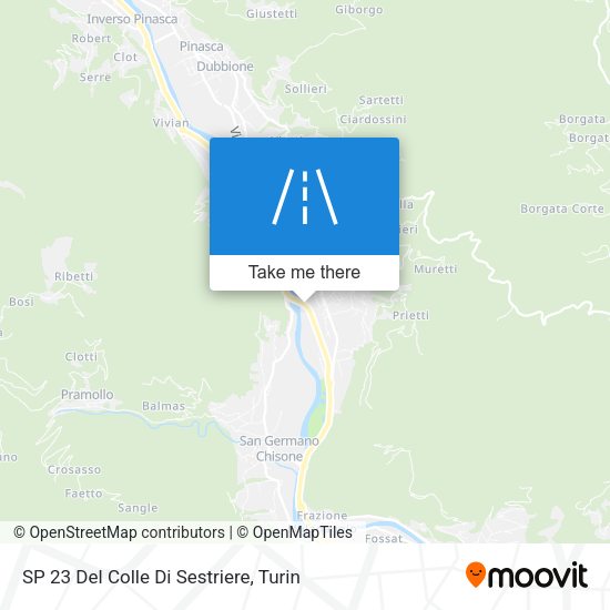 SP 23 Del Colle Di Sestriere map