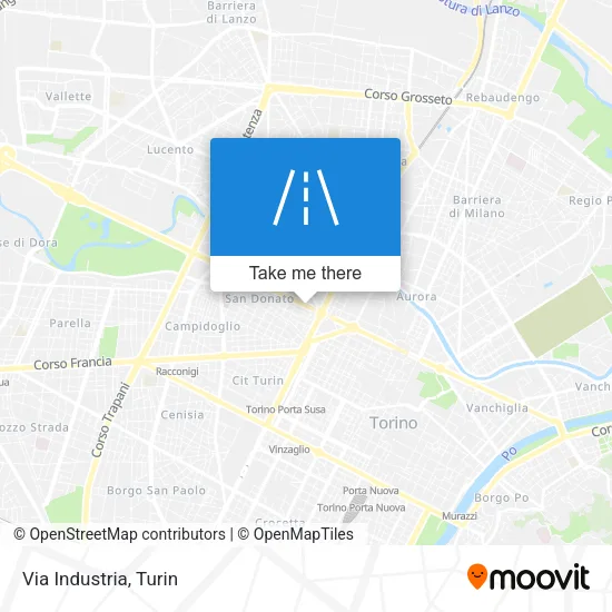 Via Industria map