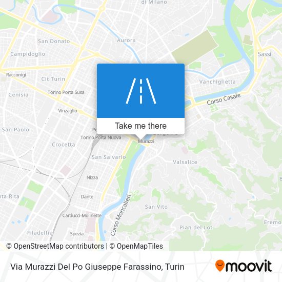 Via Murazzi Del Po Giuseppe Farassino map