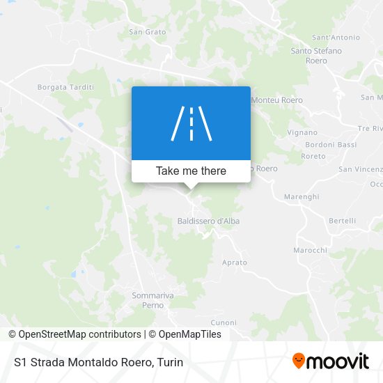 S1 Strada Montaldo Roero map