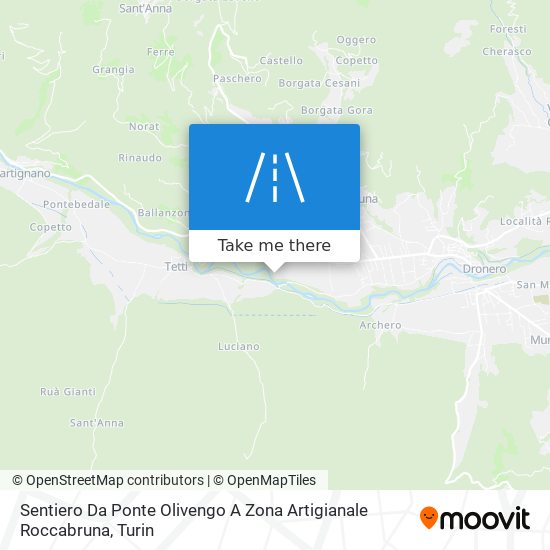 Sentiero Da Ponte Olivengo A Zona Artigianale Roccabruna map