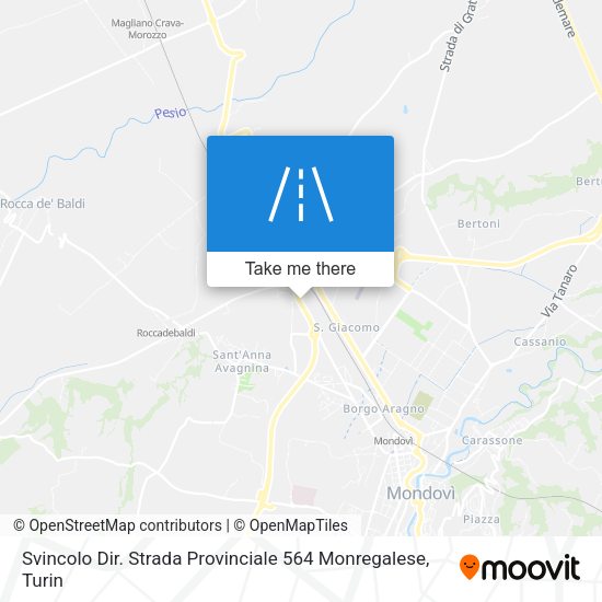 Svincolo Dir. Strada Provinciale 564 Monregalese map