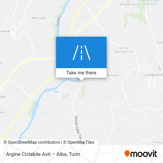 Argine Ciclabile Asti – Alba map
