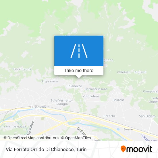 Via Ferrata Orrido Di Chianocco map