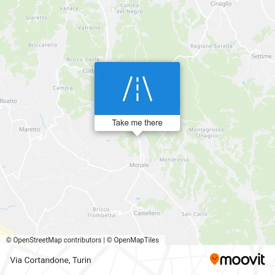 Via Cortandone map