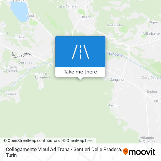 Collegamento Vieul Ad Trana - Sentieri Delle Pradera map