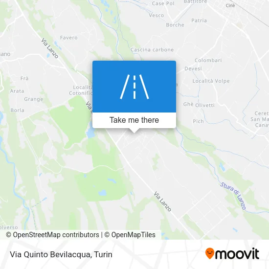 Via Quinto Bevilacqua map