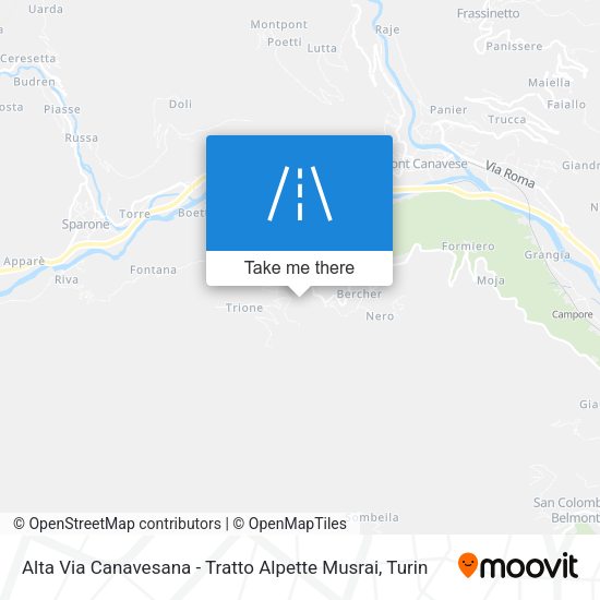 Alta Via Canavesana - Tratto Alpette Musrai map