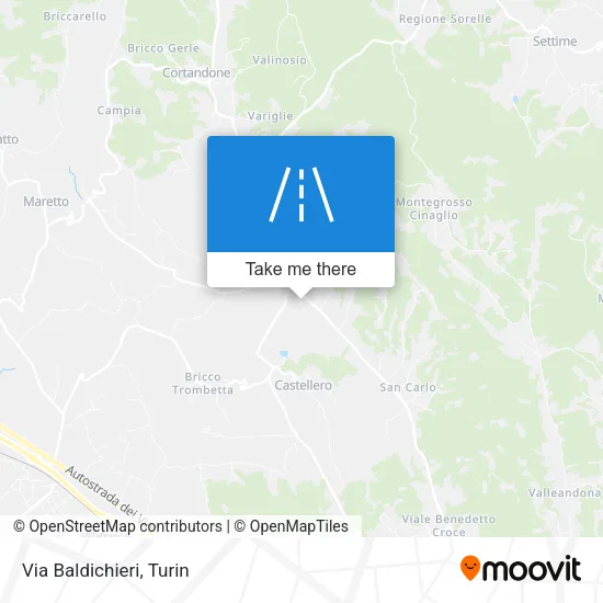 Via Baldichieri map