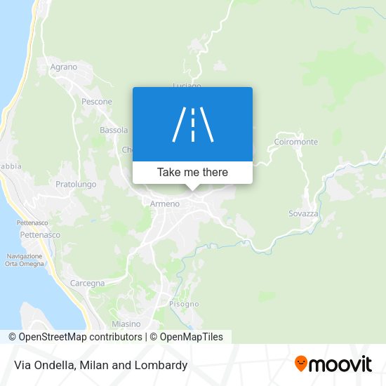 Via Ondella map