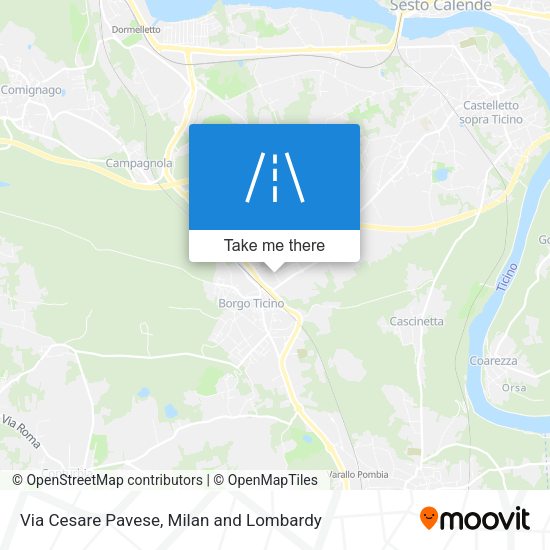 Via Cesare Pavese map