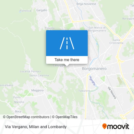 Via Vergano map