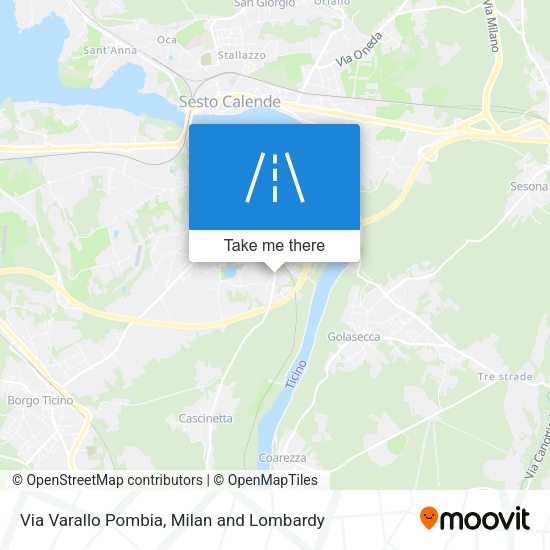 Via Varallo Pombia map