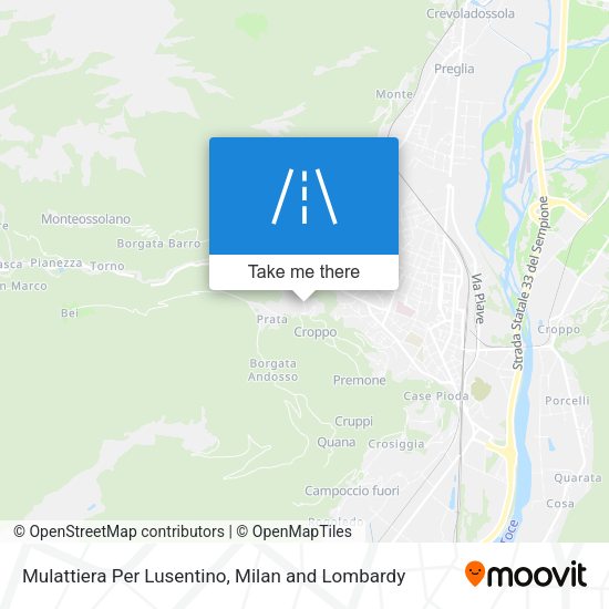 Mulattiera Per Lusentino map