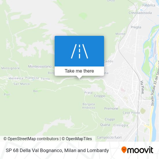 SP 68 Della Val Bognanco map