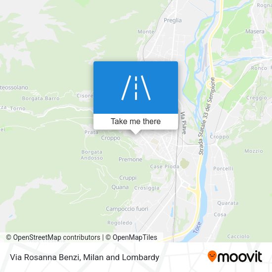 Via Rosanna Benzi map