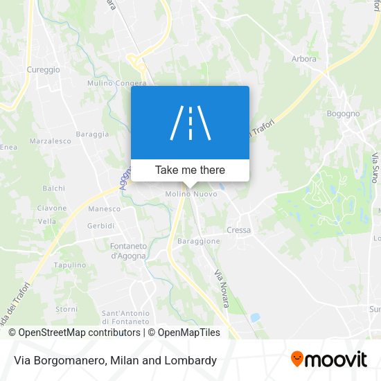 Via Borgomanero map