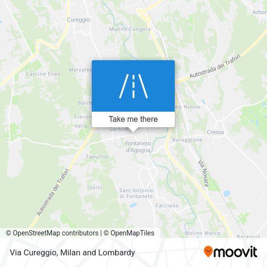 Via Cureggio map