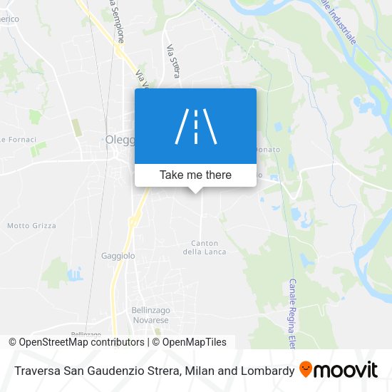 Traversa San Gaudenzio Strera map