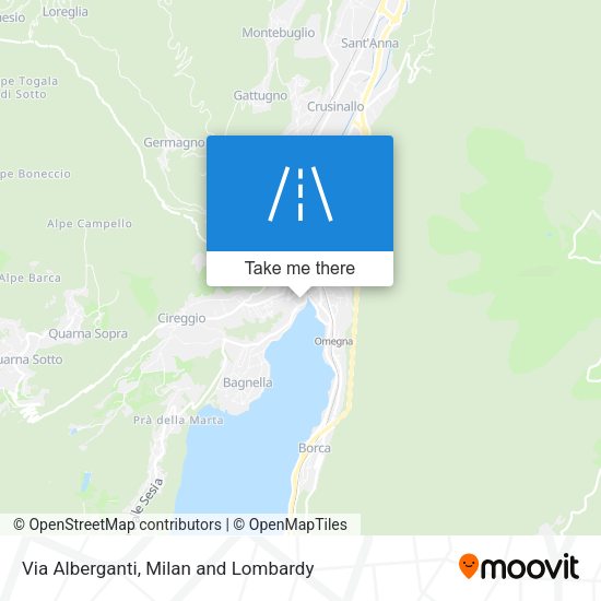 Via Alberganti map