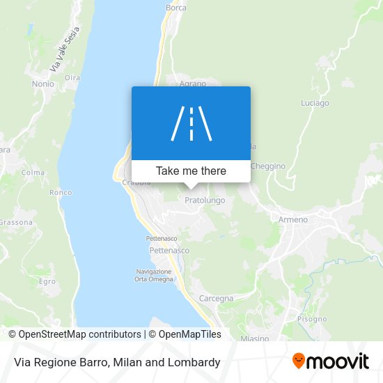 Via Regione Barro map